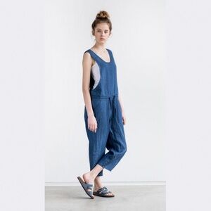 Not Perfect Linen farmers market apron jumpsuit